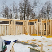 Custom built home under construction in Dorset, Vermont